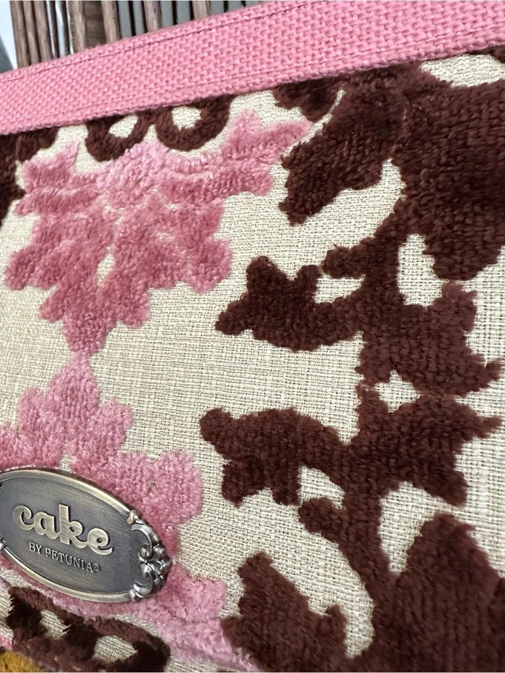 CAKE By Petunia Pickle Bottom Cameo Clutch Diaper Bag / Purse - Pink/ Brown